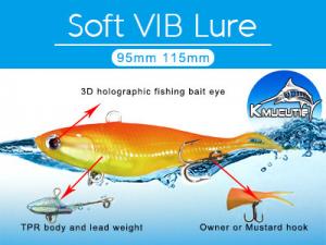 China Kmucutie CS002 Soft VIBE Lure Made of TPR Fishing Bait/manufacture made lures mask lure factory