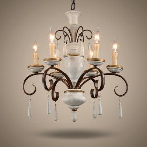 China Antique Rustic wood and iron chandelier (WH-CI-29) on sale